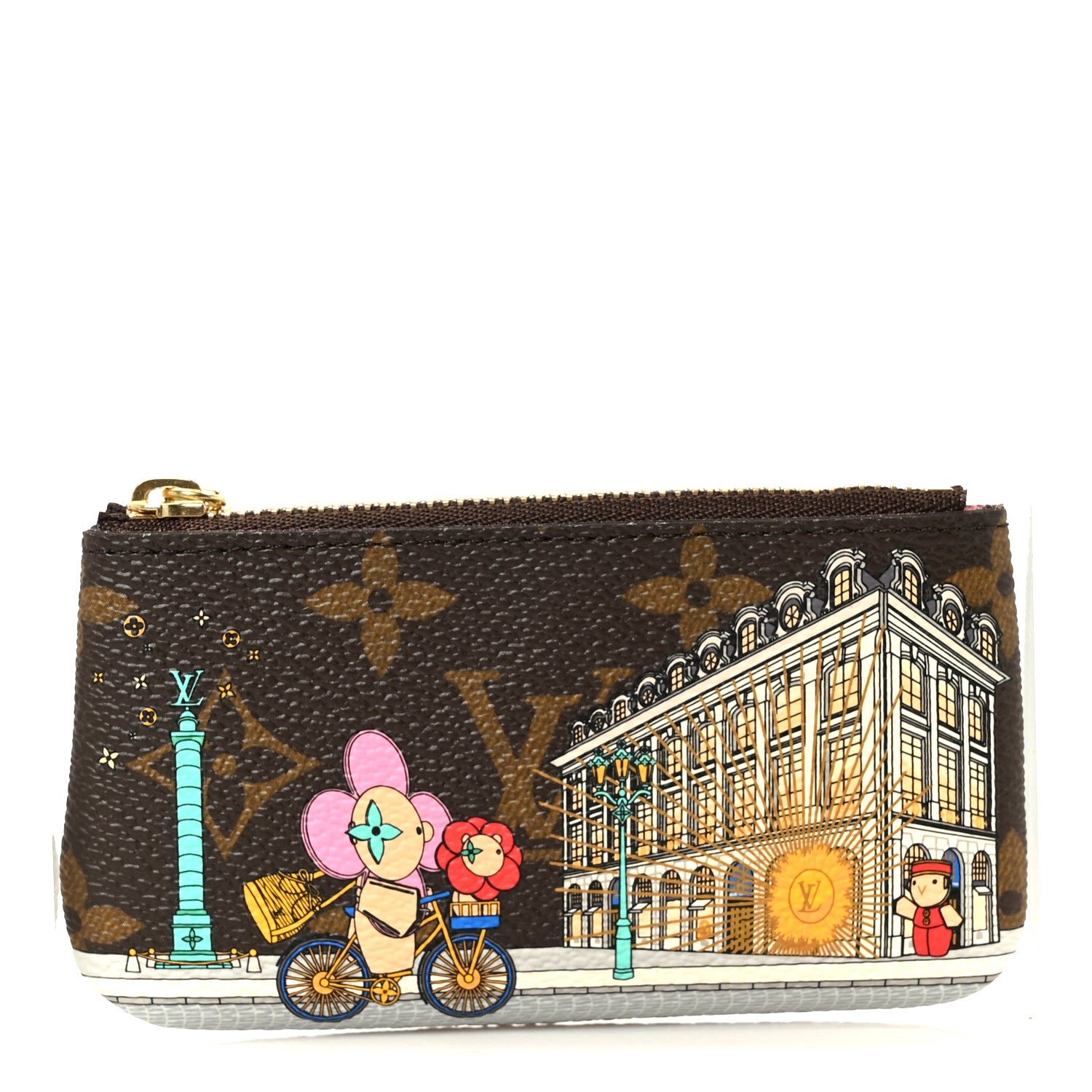 Louis Vuitton Monogram 2022 Christmas Animation Paris Key Pouch Pink