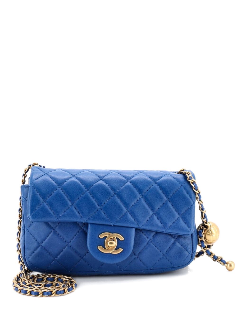 Pearl Crush Flap Bag Quilted Lambskin Mini crossbody bag