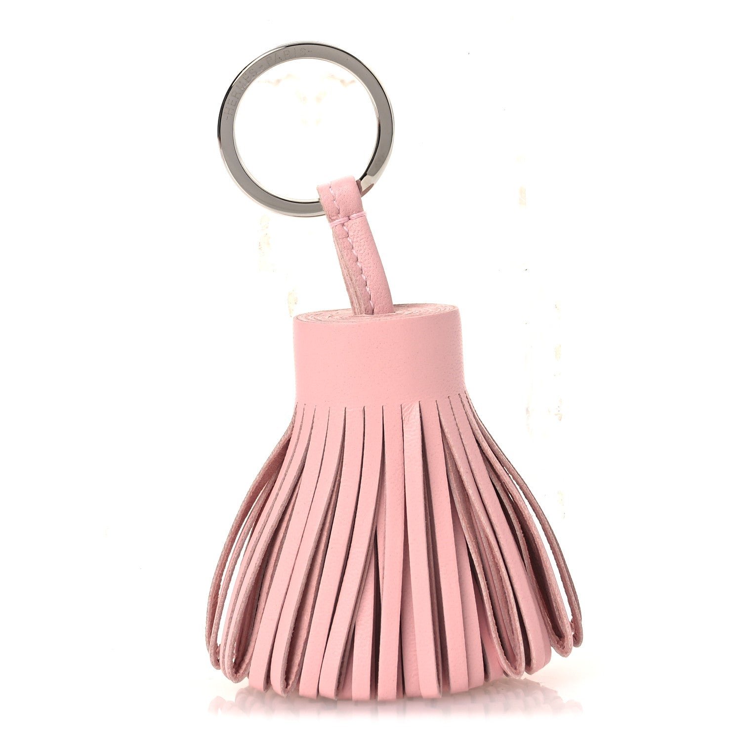 Hermes Lambskin Carmen Tassel Key Holder Rose Sakura