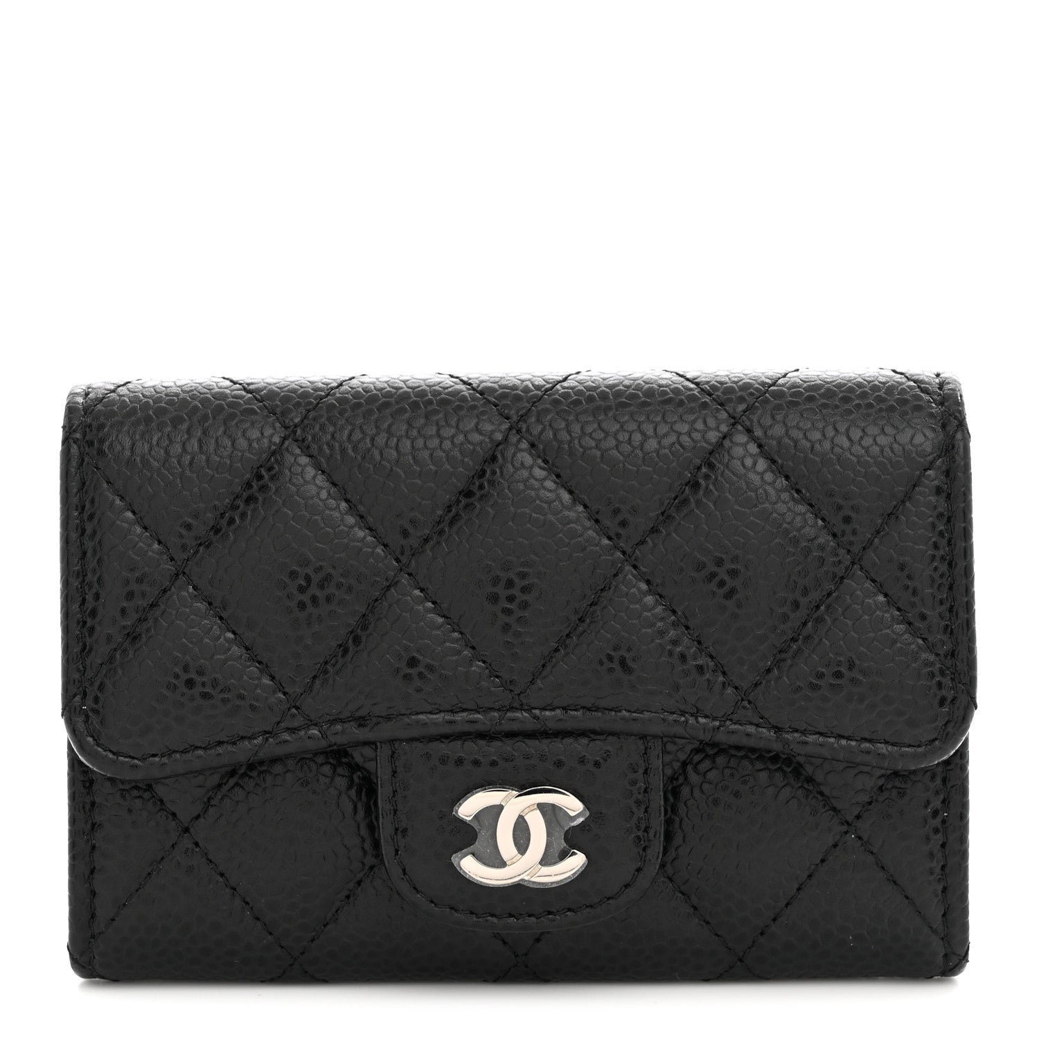 Chanel Caviar Quilted Flap Card Holder Black