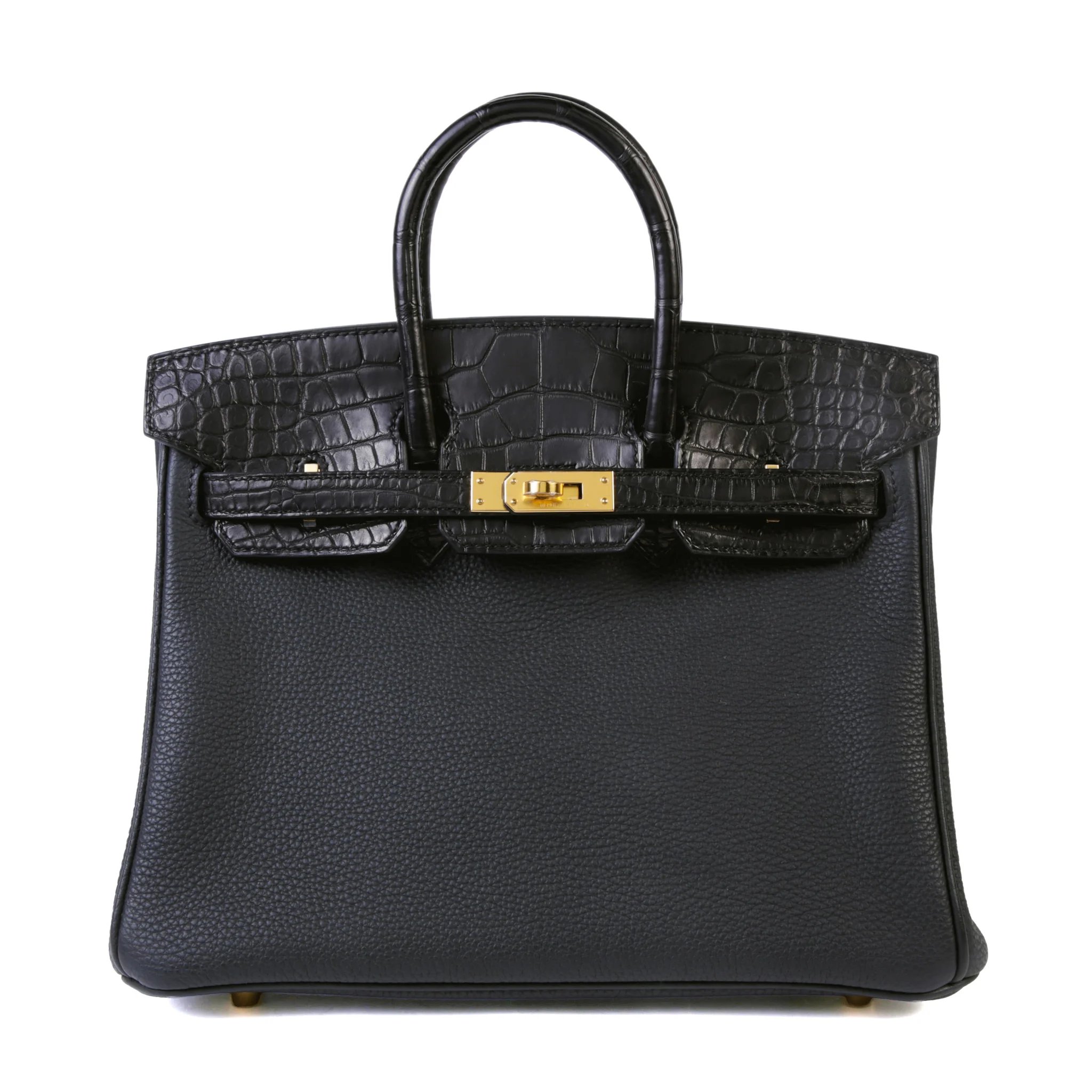 Brand New ( Rank N ) HERMÈS Birkin 25 Touch Noir (89) Togo Matte Alligator Gold hardware K (2025)