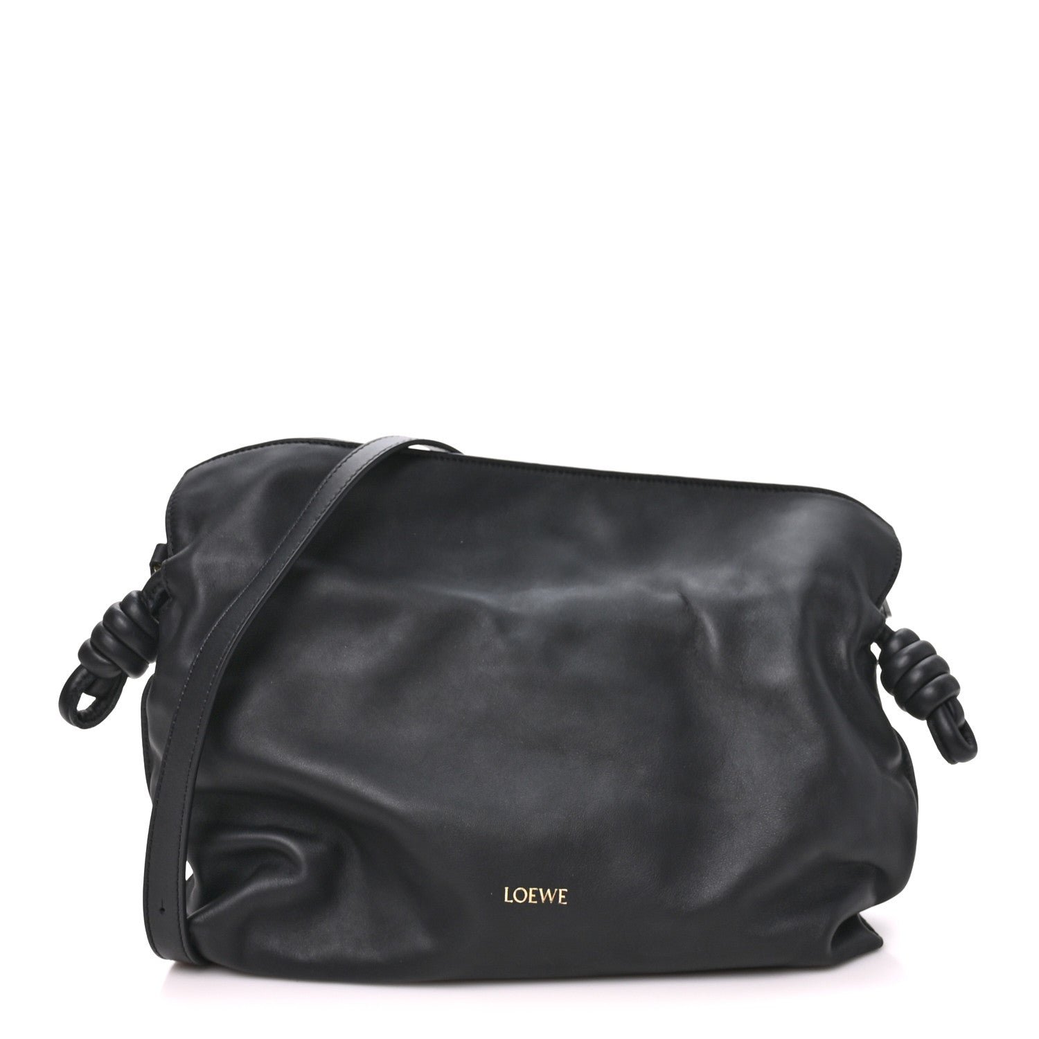 Loewe Nappa Medium Flamenco Knot Bag Black