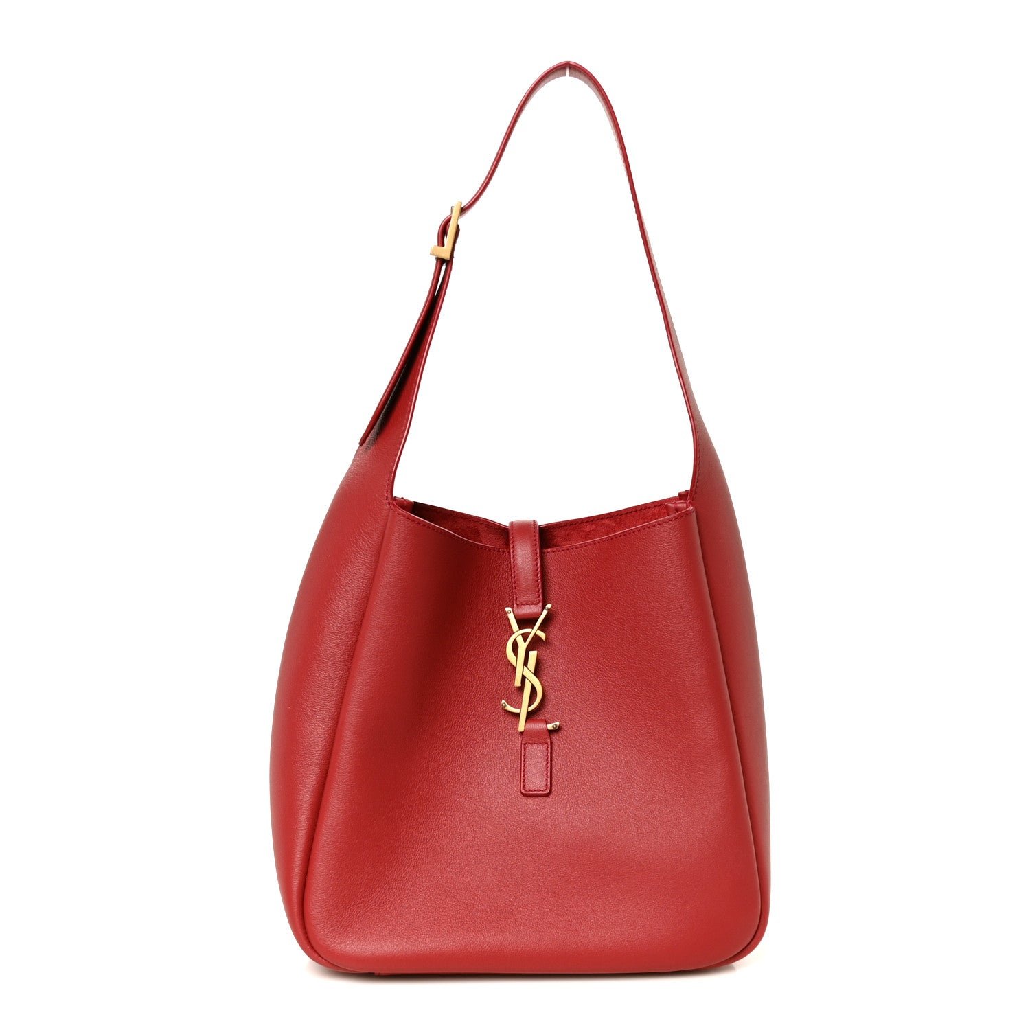 Saint Laurent Smooth Calfskin Small Le 5 A 7 Soft Hobo Red Danger