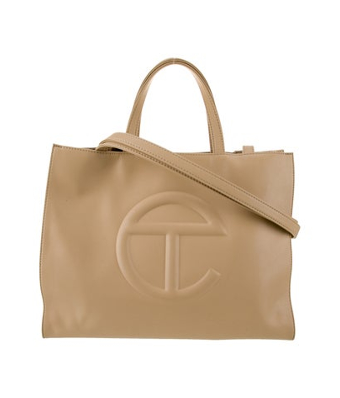 Telfar Vegan Leather Medium Cream Shopping Bag Medium
