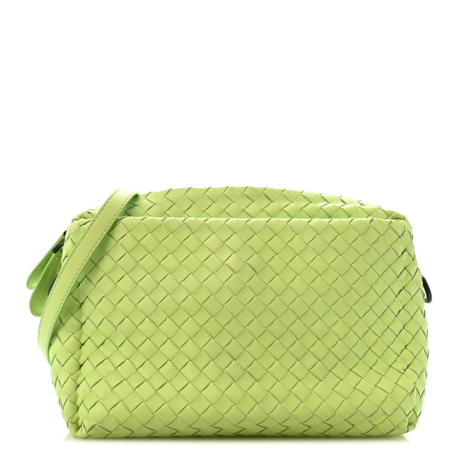 Bottega Veneta Nappa Intrecciato Small Camera Bag Acid Kiwi