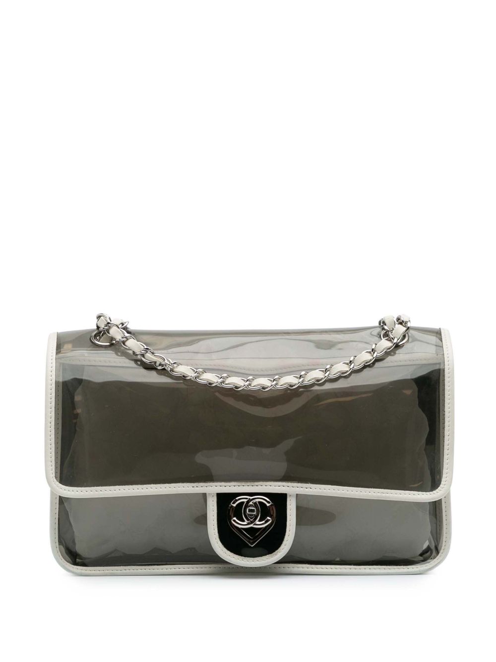Chanel 2008-2009 Large PVC and Lambskin Naked Flap shoulder bag