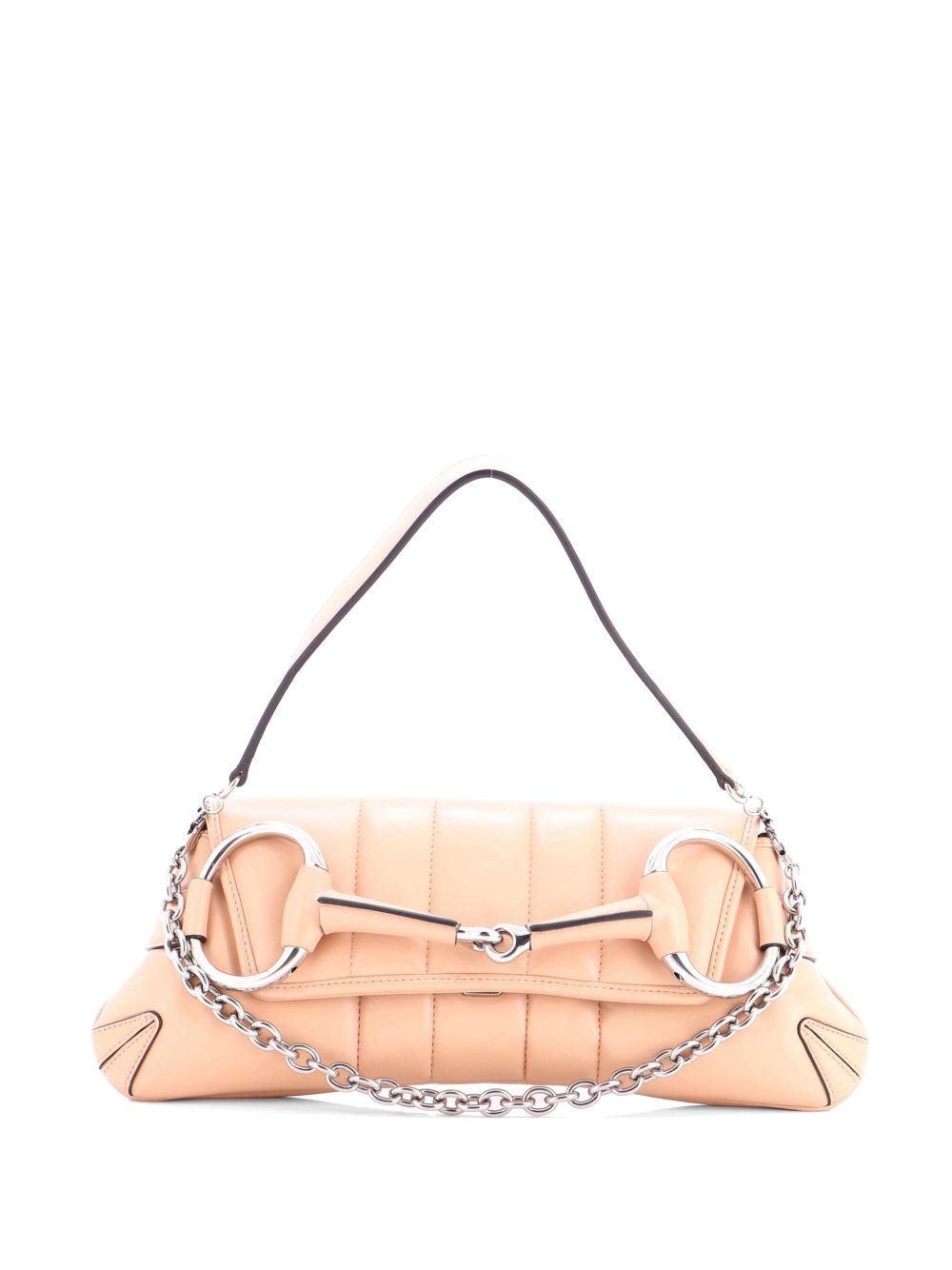 Horsebit Chain Shoulder Bag Vertical Quilted Leather Medium clutch bag