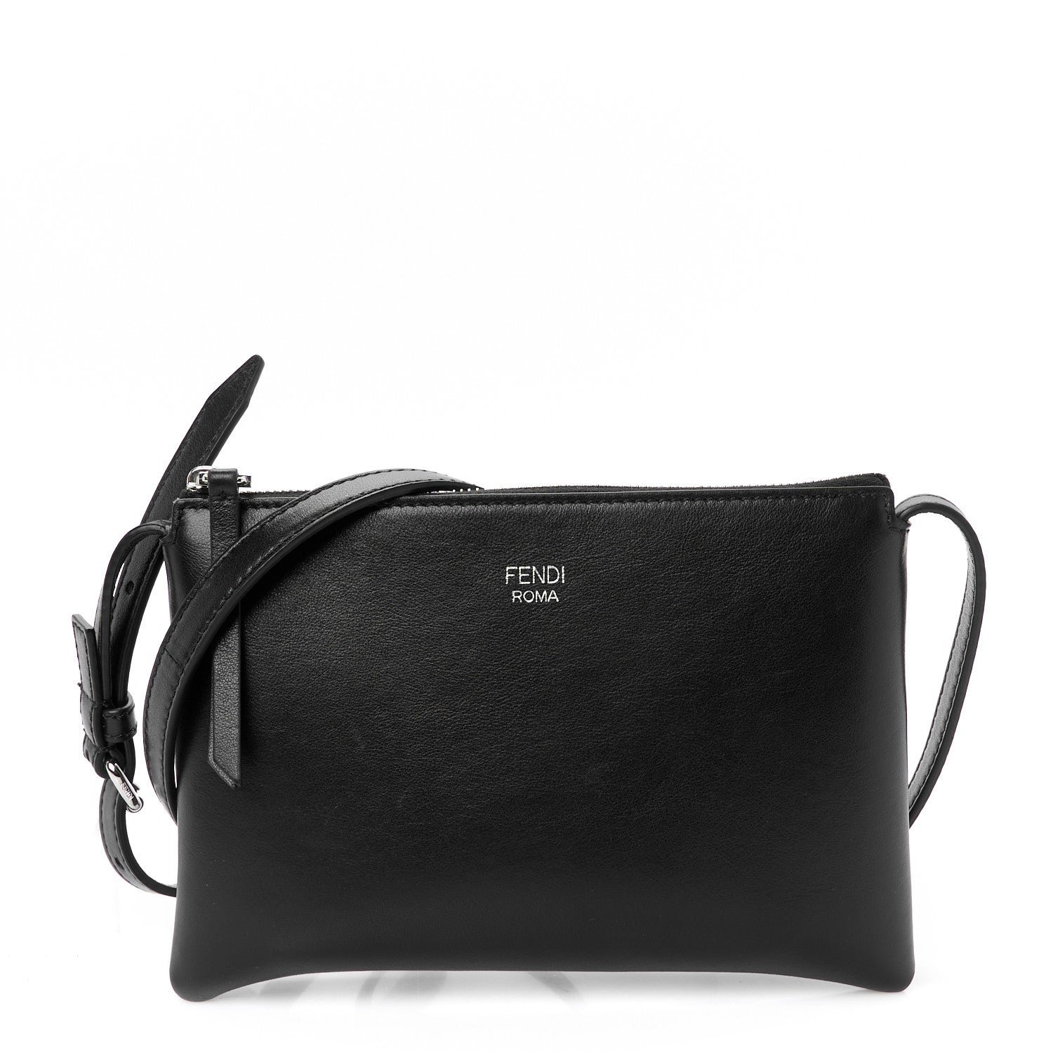 Fendi Vitello Mini Crossbody Pouch Black