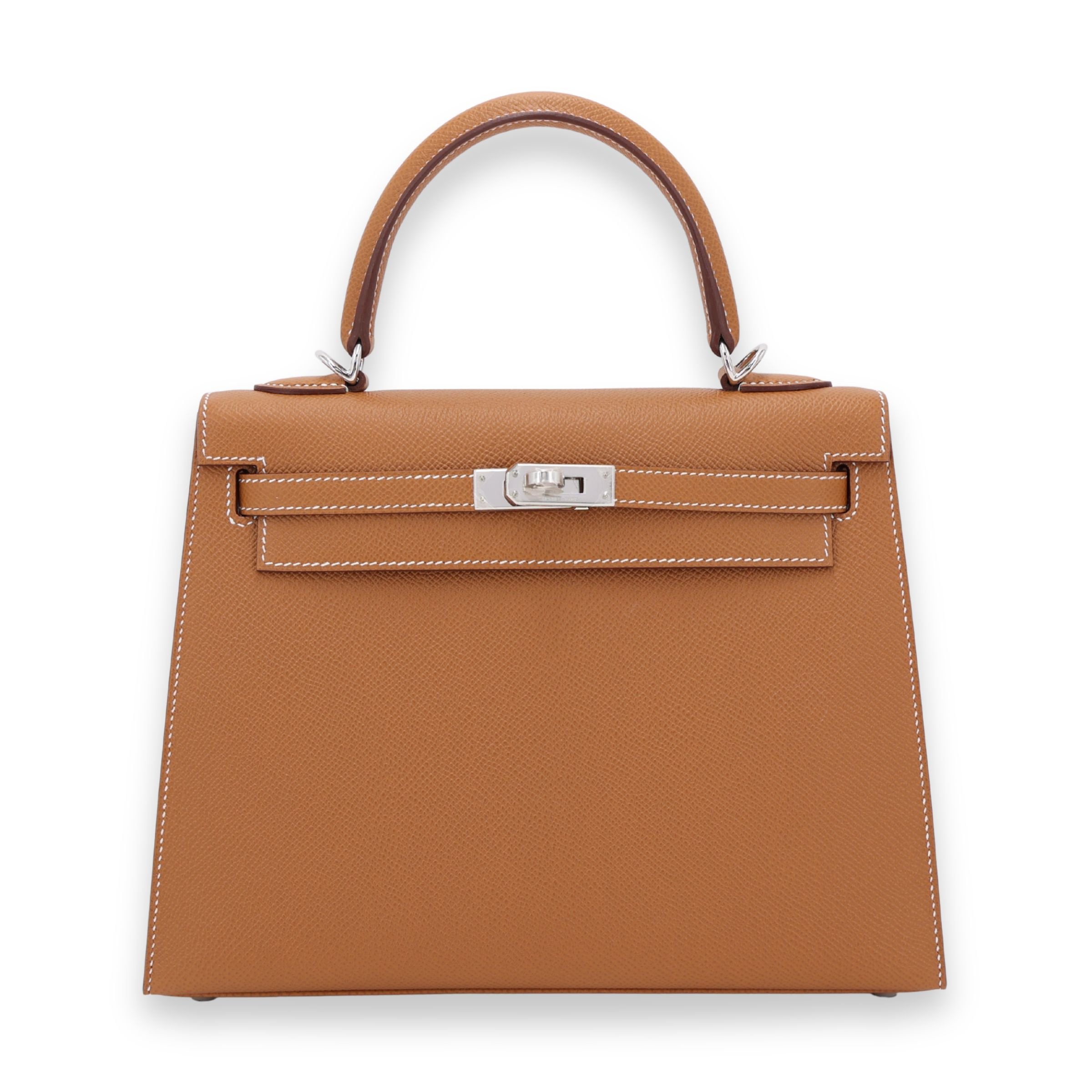Brand New ( Rank N ) HERMÈS Kelly 25 Gold (37) Epsom Palladium hardware K (2025)