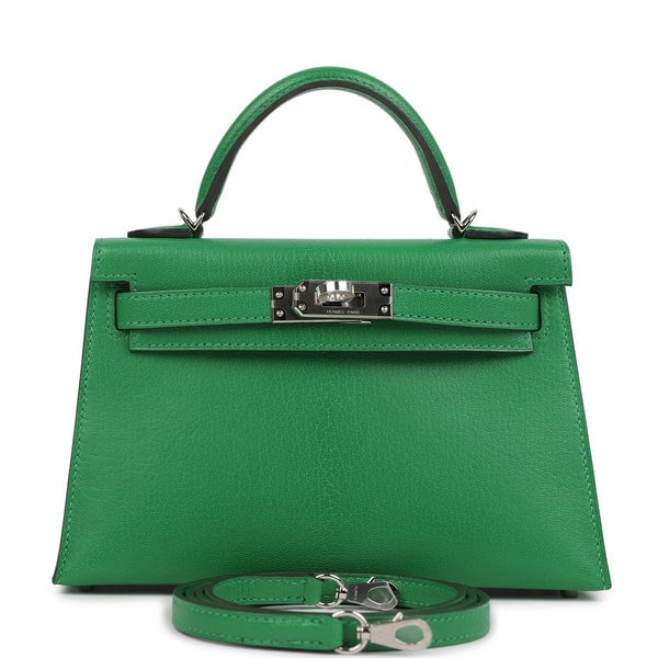 Hermes Hermes Kelly Sellier 20 Bambou Chevre Chamkila Palladium Hardware