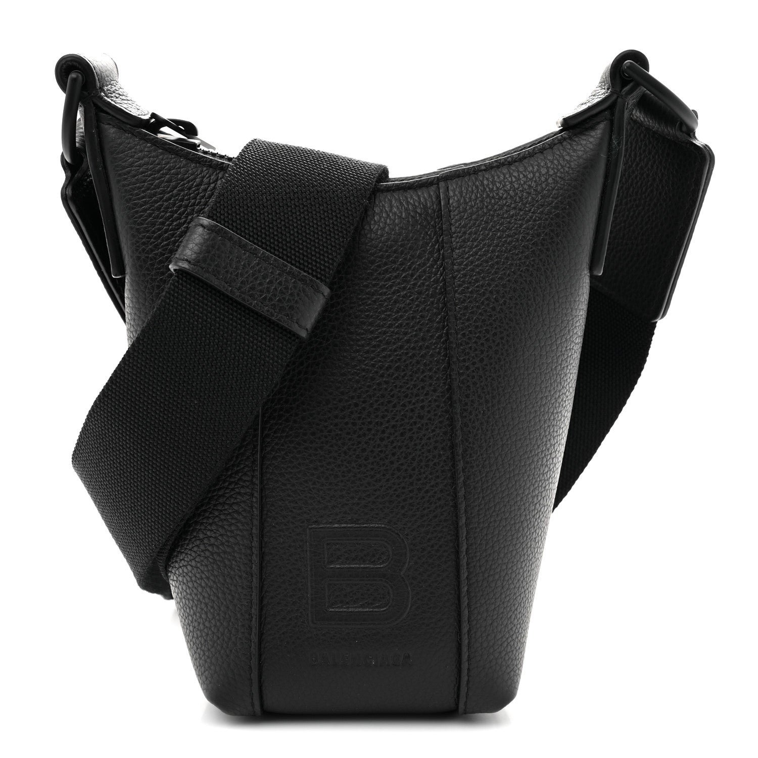 Balenciaga Calfskin Hourglass Phone Holder Bag Black