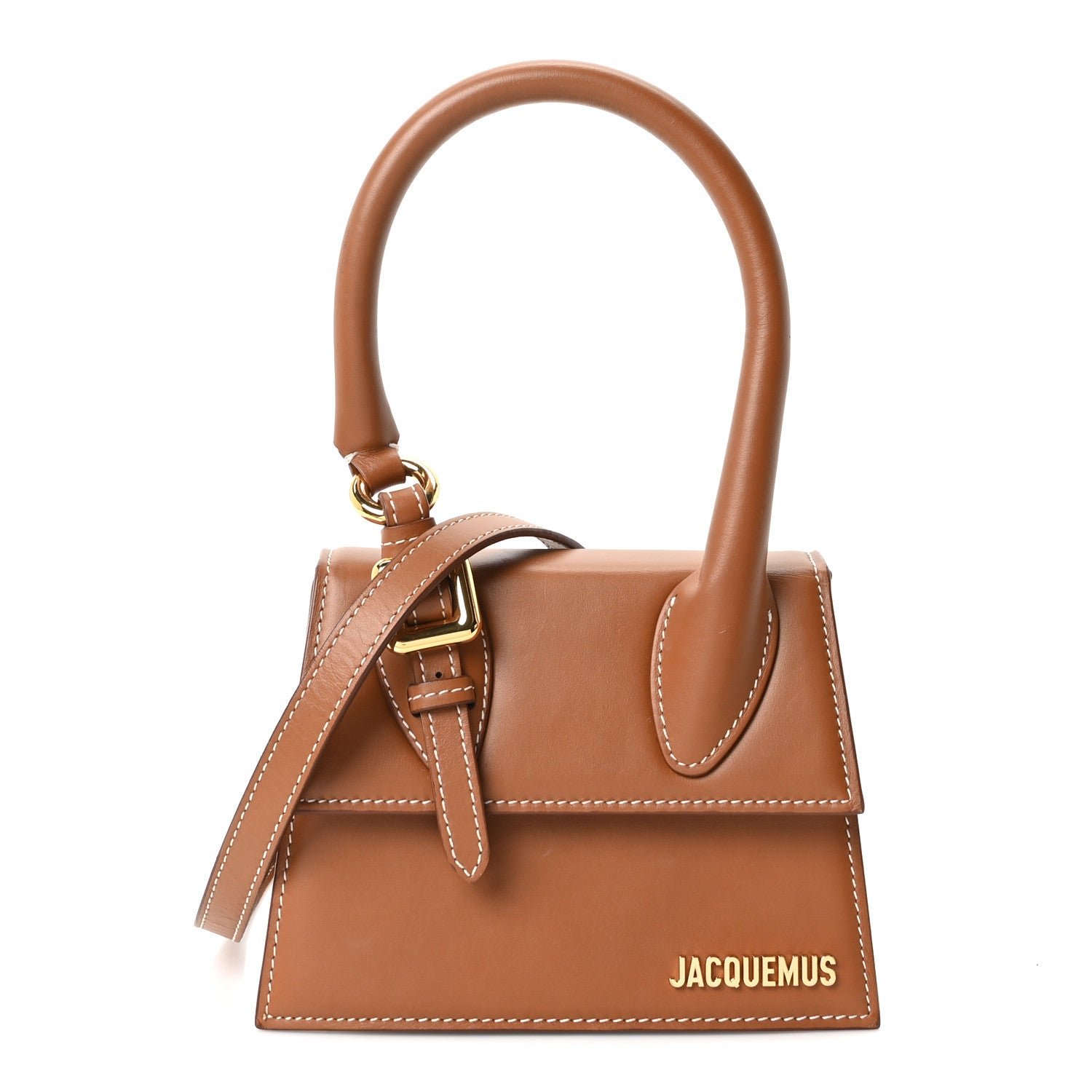 Jacquemus Smooth Calfskin Le Chiquito Boucle Moyen Brown