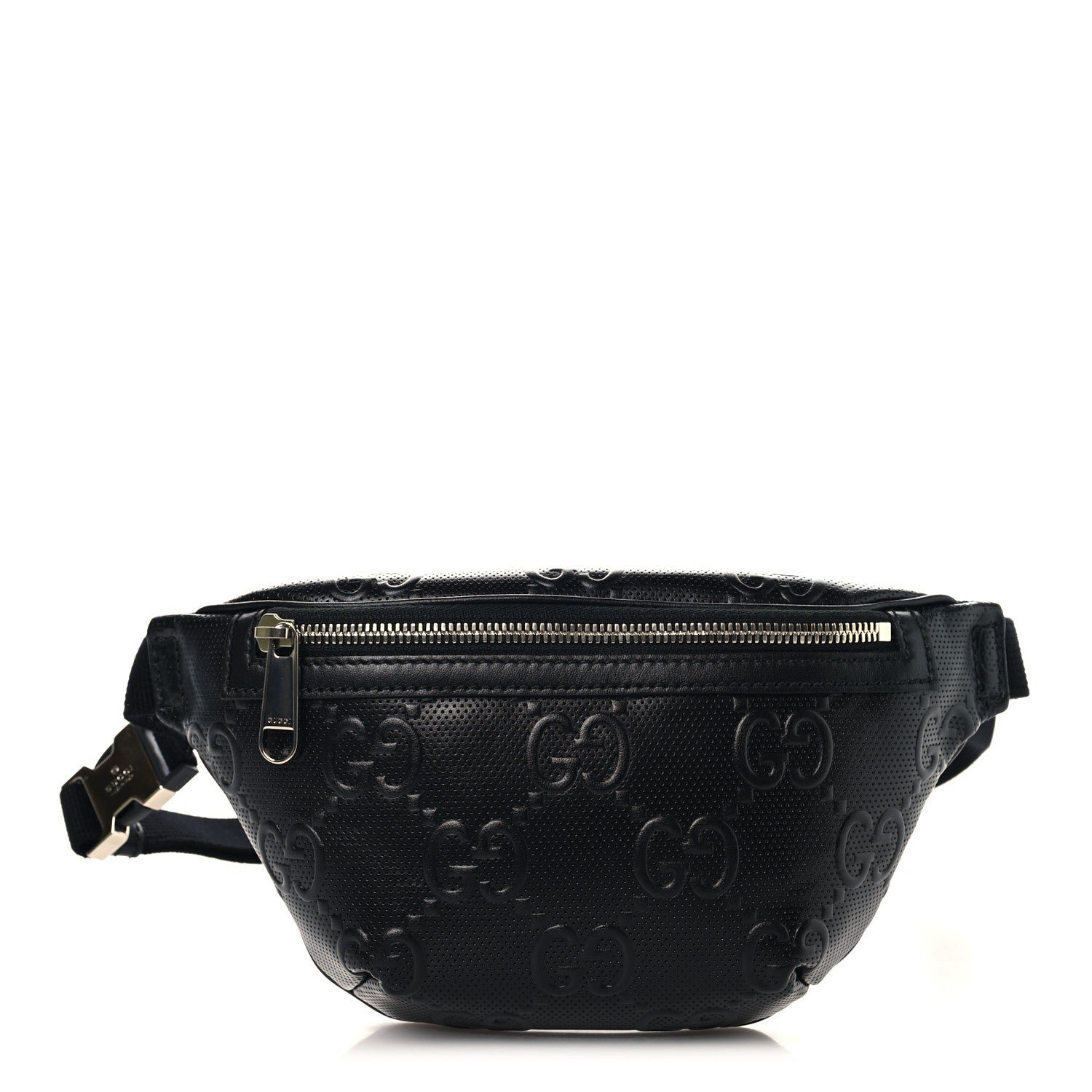 Gucci Calfskin GG Tennis Embossed Belt Bag Black