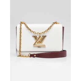 Louis Vuitton White/Burgundy Epi Leather Twist MM Bag