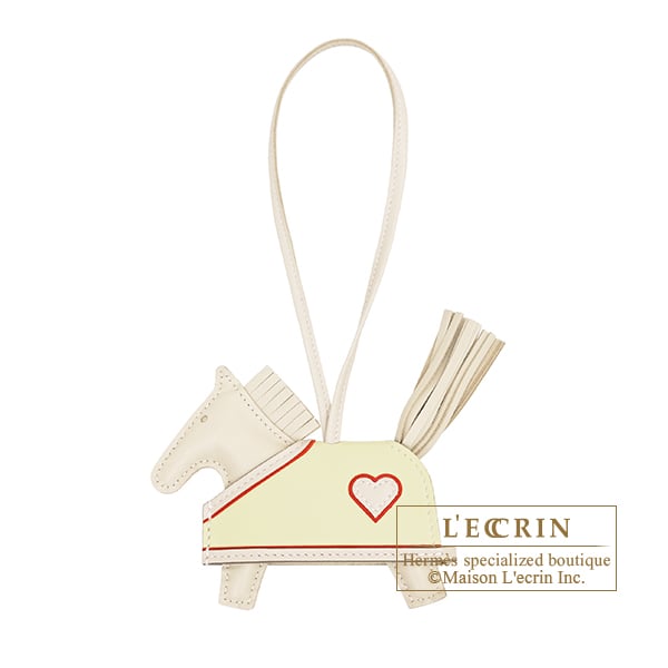 Hermes Hermes Rodeo charm Robeo Coeur PM Craie/Jaune milton/Rouge radieux Agneau/Swift leather