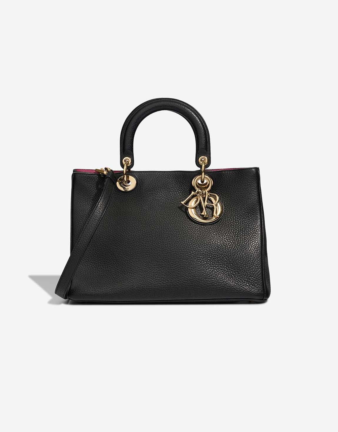 Dior 
		Diorissimo Medium Calf Black / Fuchsia    