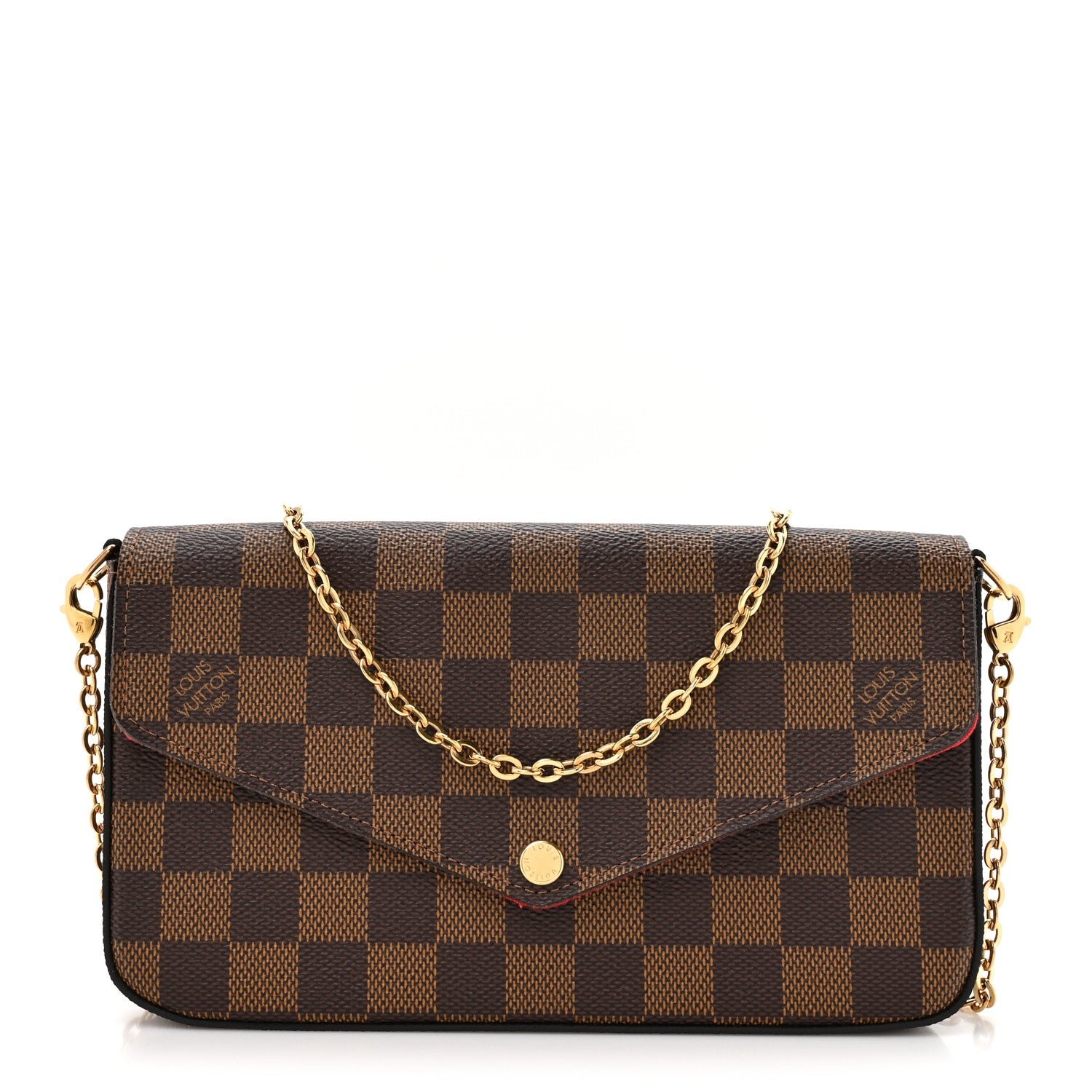 Louis Vuitton Damier Ebene Pochette Felicie Chain Wallet