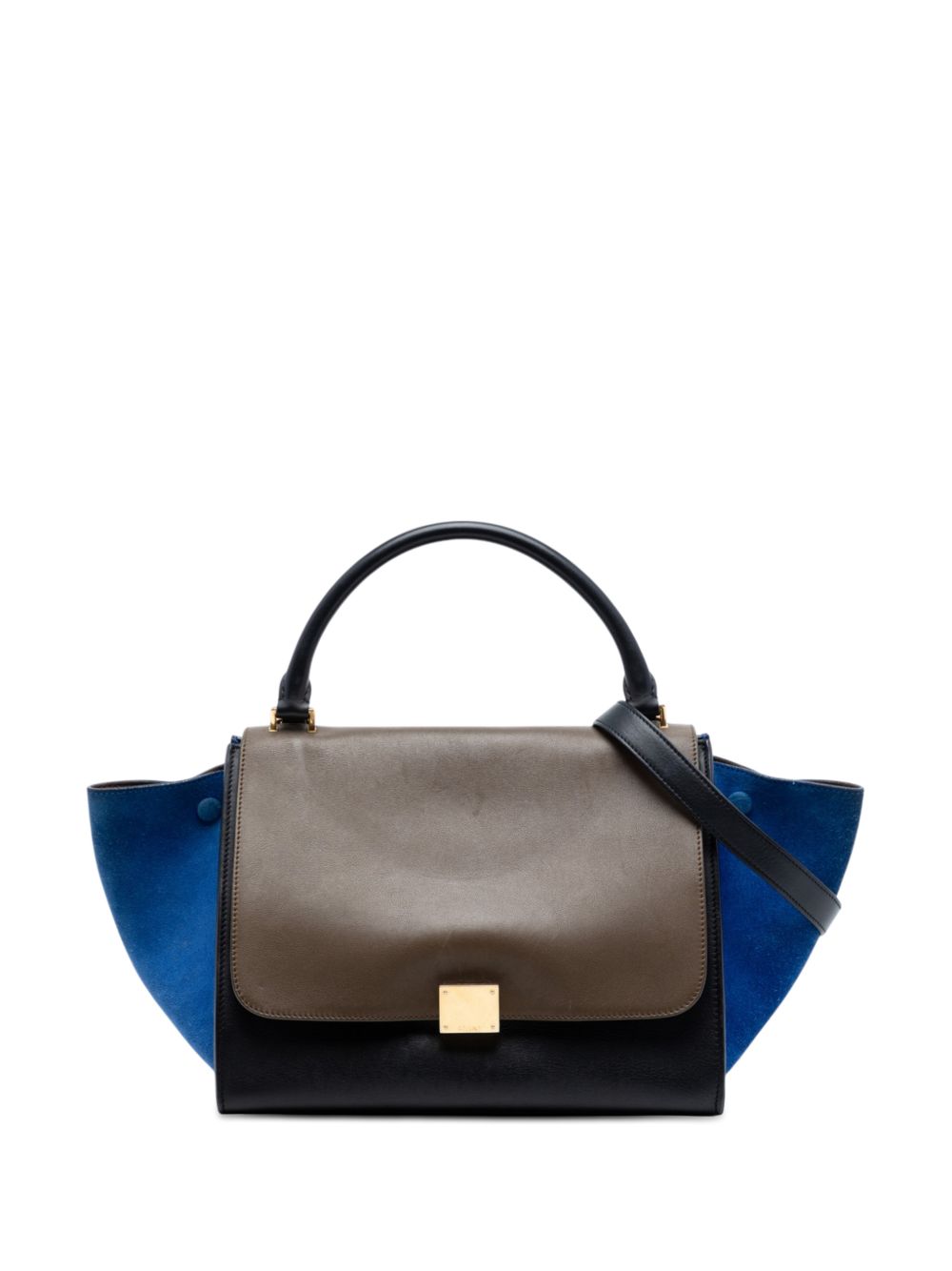 Celine 2012 Medium Tricolor Calfskin and Suede Trapeze satchel