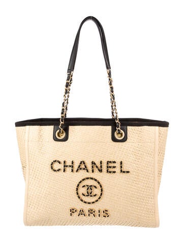 Small Raffia Deauville Shopping Bag