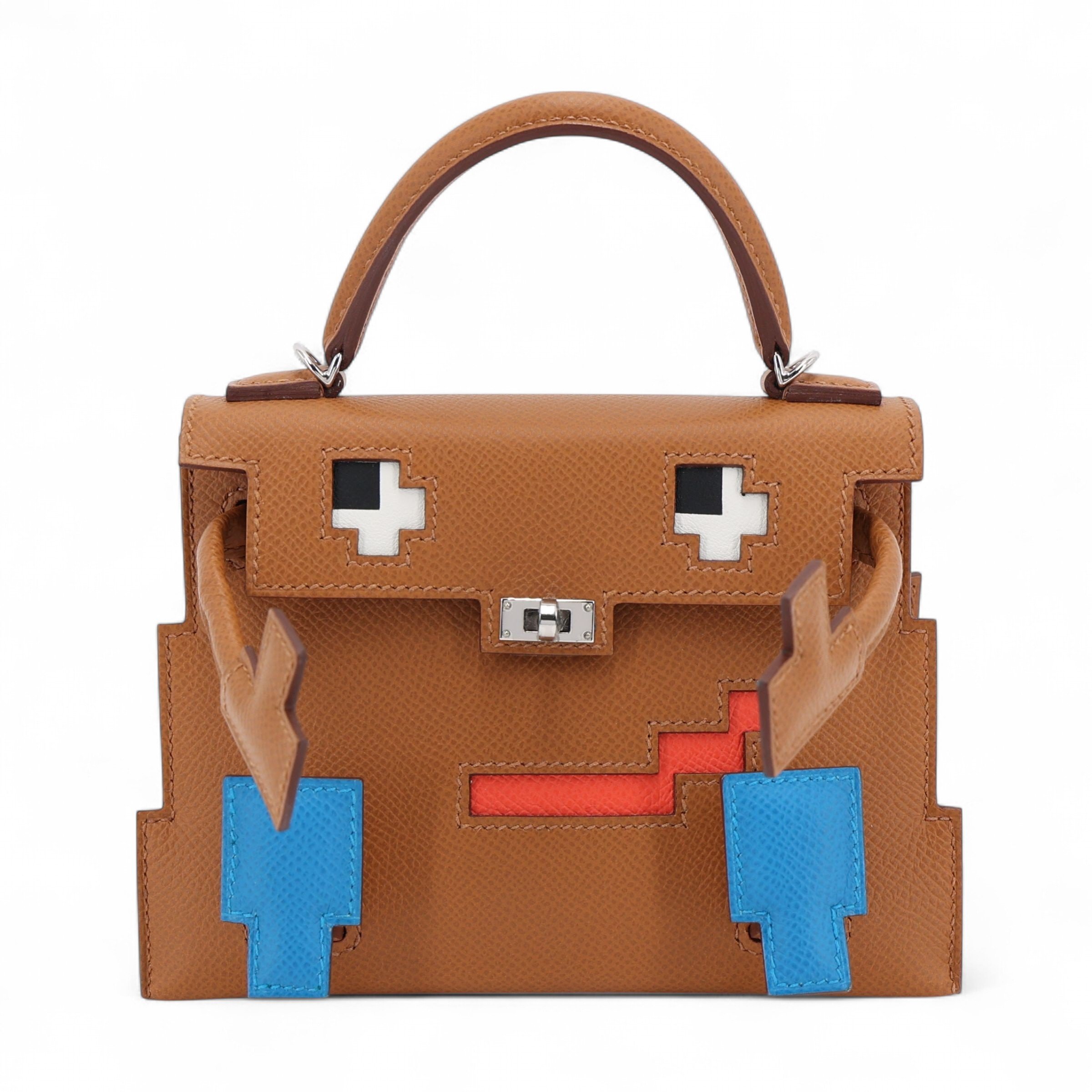 Hermes Brand New ( Rank N ) HERMÈS Limited Edition Kelly Doll Picto Gold (37) Bleu Zanzibar (B3) Orange Field (G0) Jaune milton (i8) Epsom Palladium hardware K (2025)