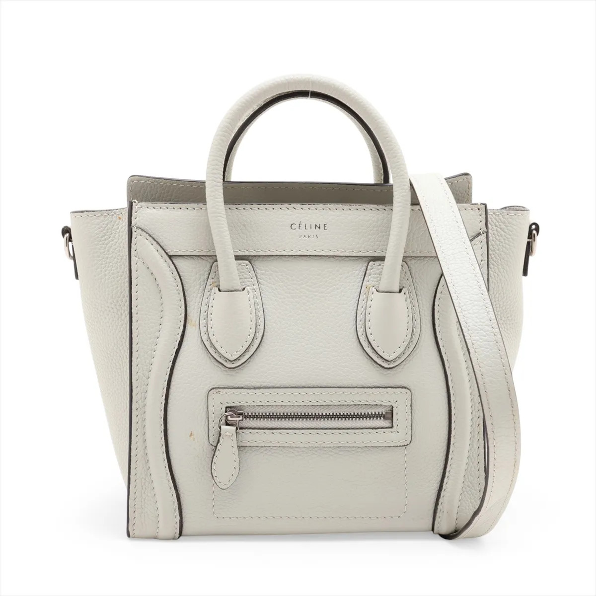 Celine Luggage Nano shopper Leather 2 Way Handbag Gray