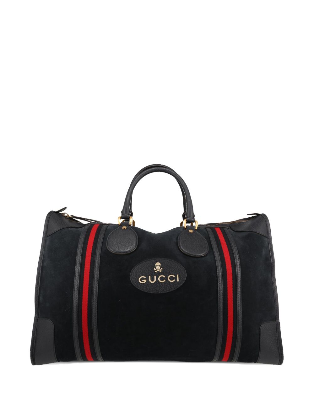 Web-stripe suede tote bag