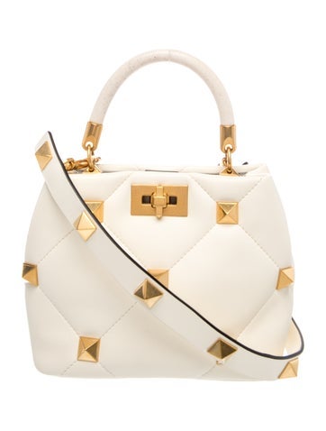Roman Stud Top Handle Bag