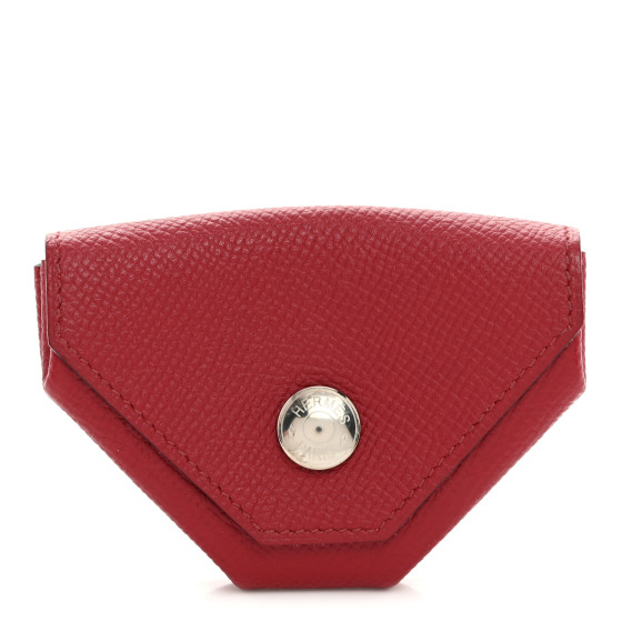 Hermes Epsom Verso Le 24 Coin Purse Rouge Grenat Rose Lipstick