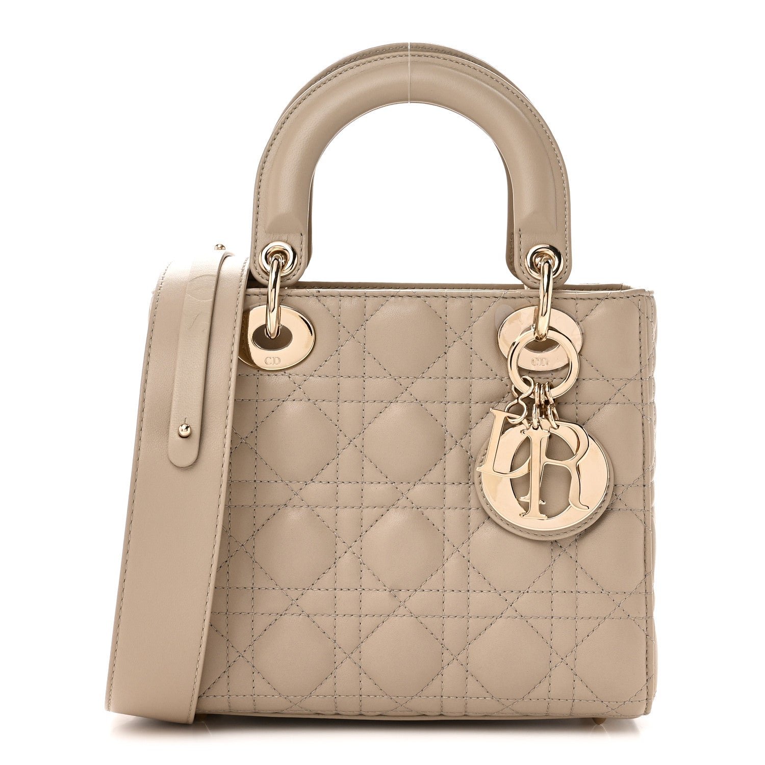 Christian Dior Lambskin Cannage Small My ABCDior Lady Dior Hazelnut