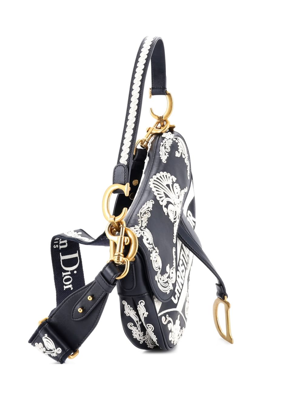 Dior Saddle Handbag Embroidered Calfskin Medium shoulder bag