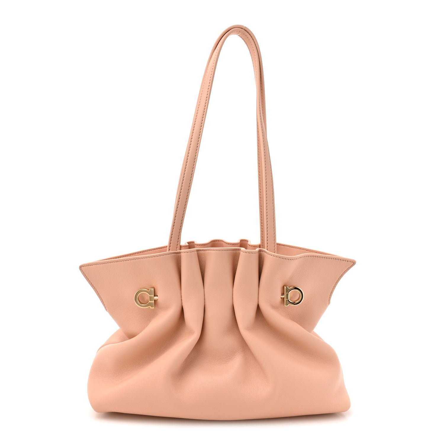 Salvatore Ferragamo Lambskin Small Dumpling Soft Bag Pink