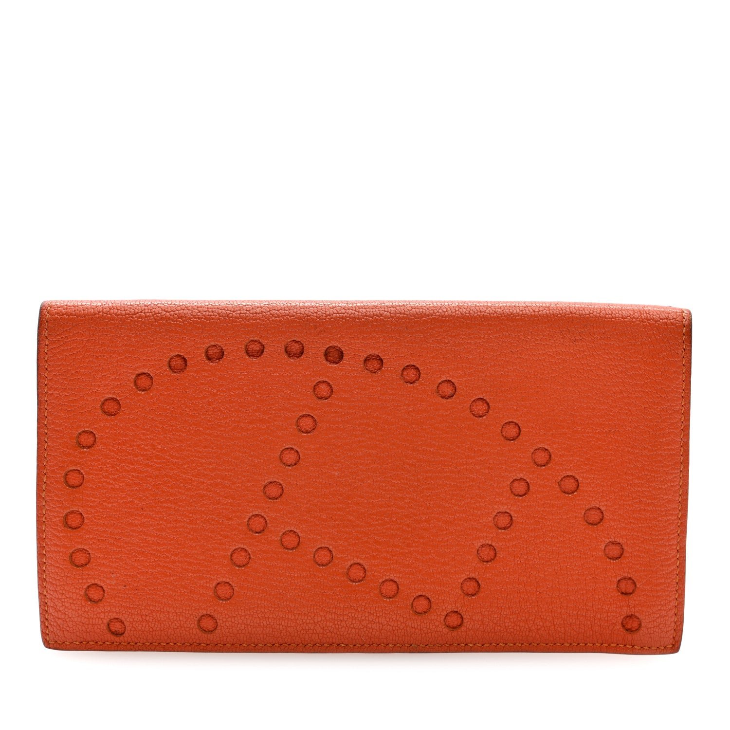 Hermes Hermes Chevre Mysore Evelyne Long Wallet Orange