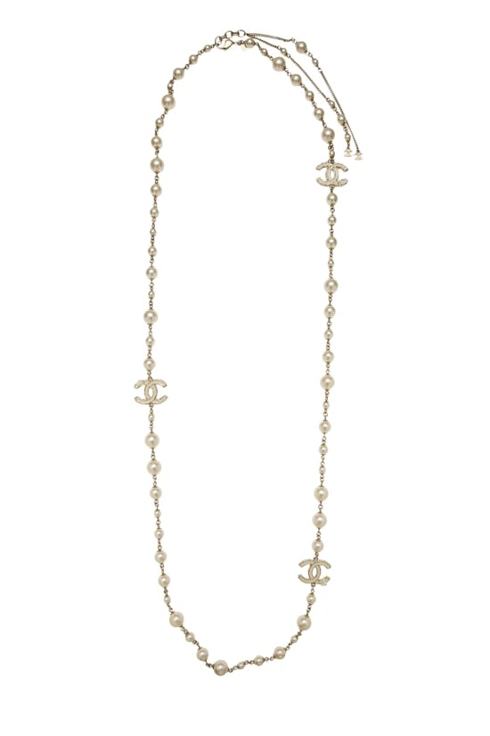 Gold Faux Pearl Necklace