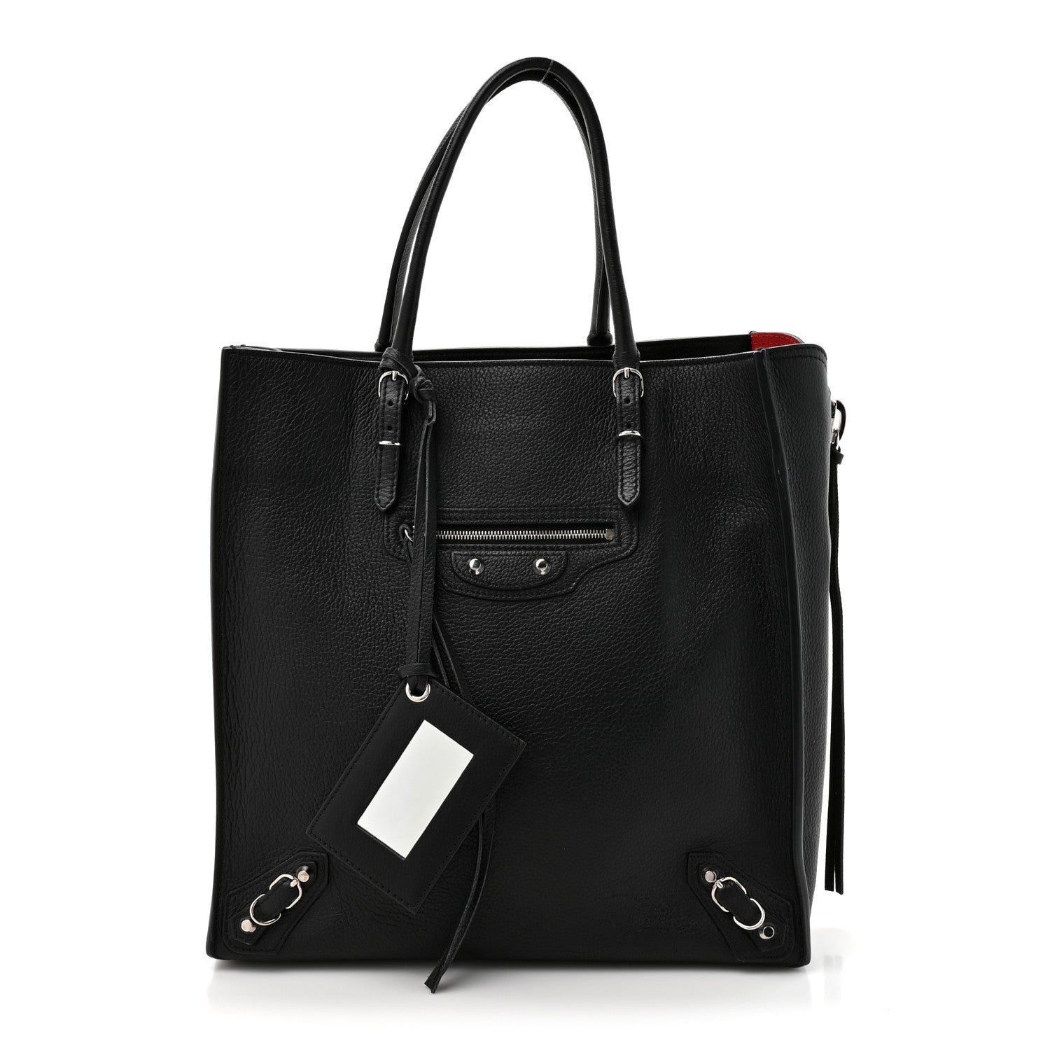 Balenciaga Veau Papier A5 Zip Around Tote Black