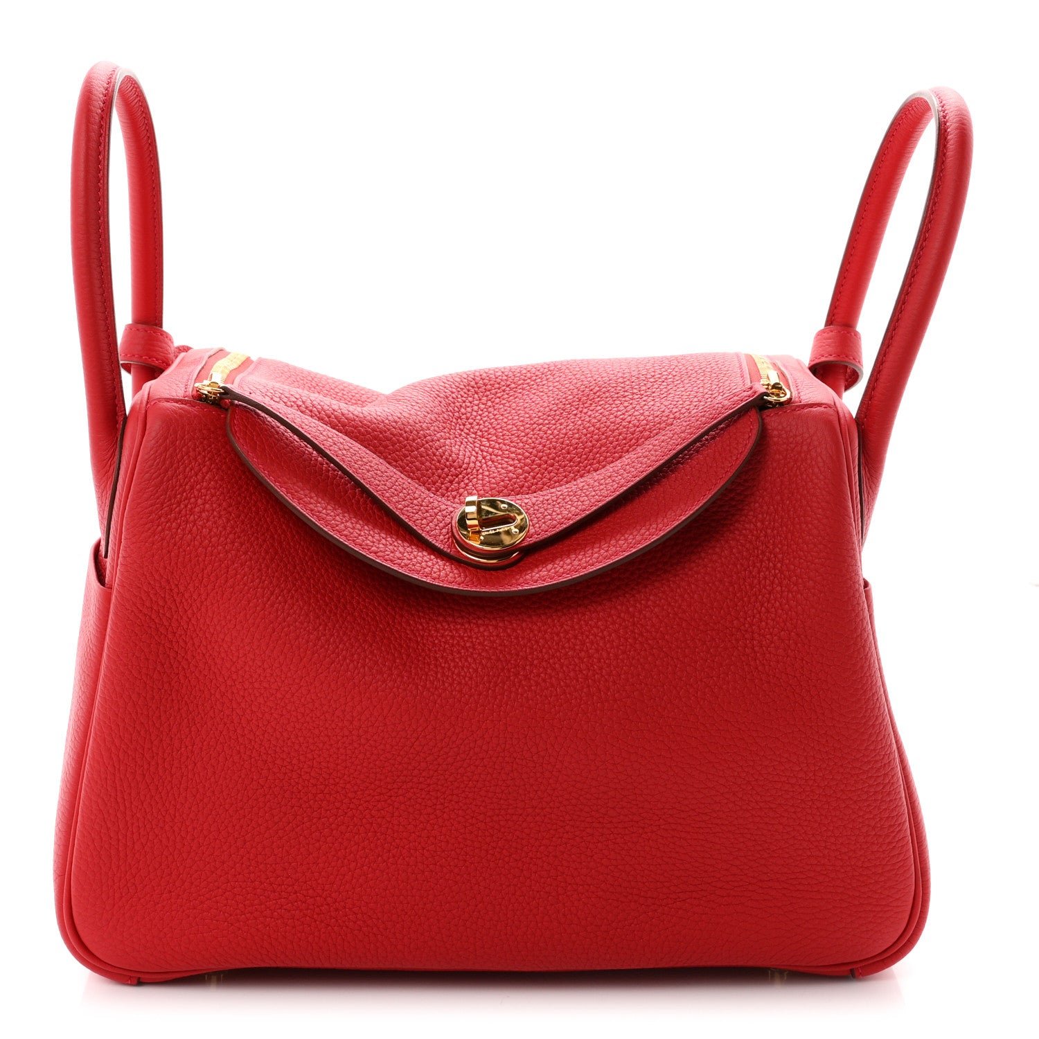 Hermes Taurillon Clemence Lindy 30 Rouge Casaque