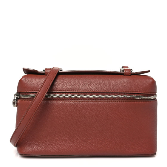 Loro Piana Grained Calfskin L19 Extra Pocket Pouch Kummel