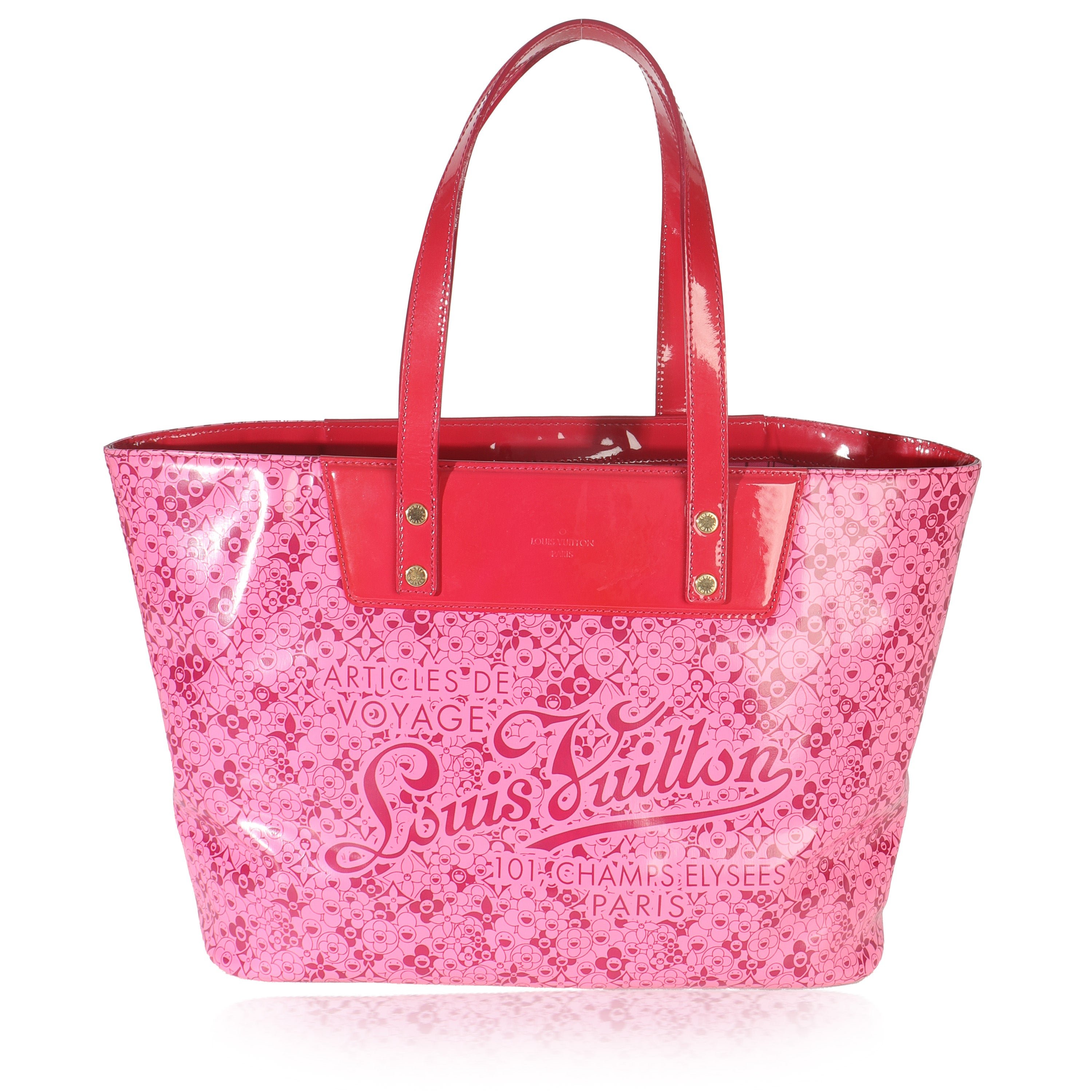 Louis Vuitton Pink Shiny Leather Cosmic Blossom Tote MM