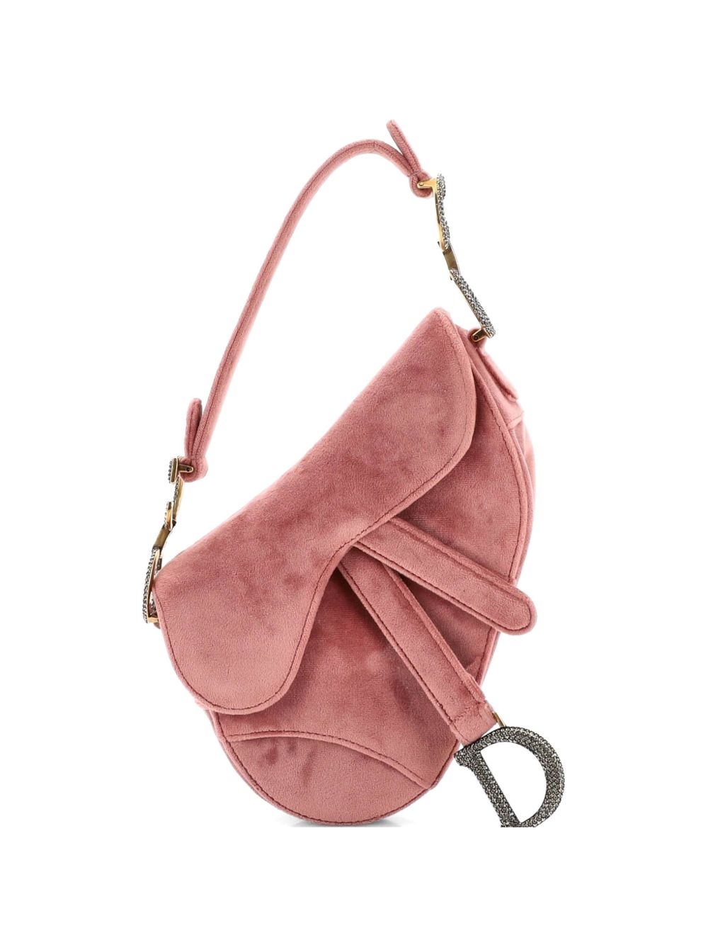 Dior Saddle Handbag Velvet with Crystals Mini shoulder bag