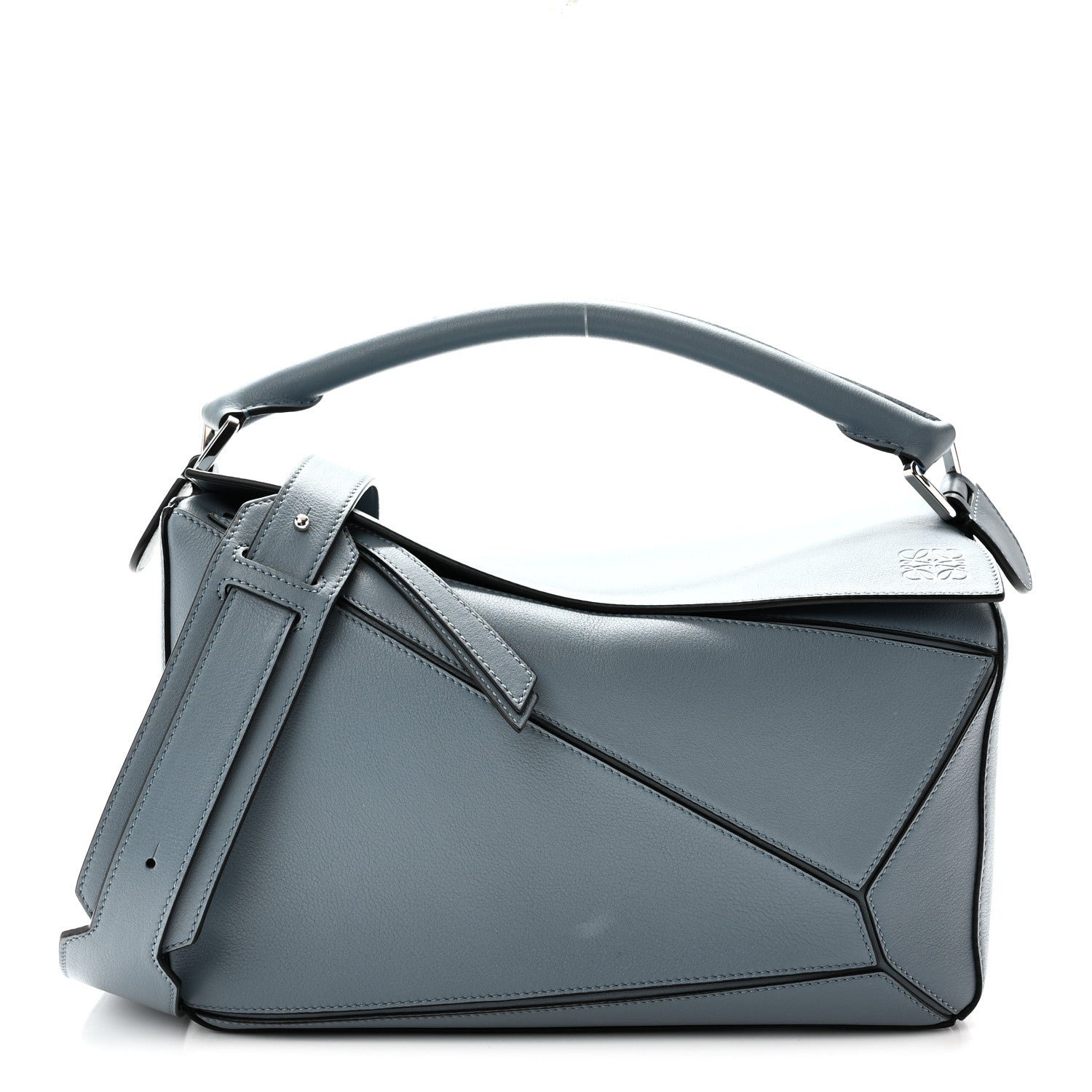 Loewe Calfskin Medium Puzzle Bag Stone Blue