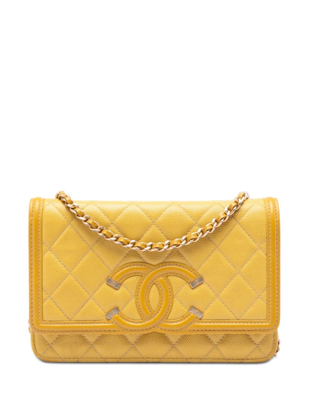 2019 Caviar CC Filigree Wallet On Chain crossbody bag