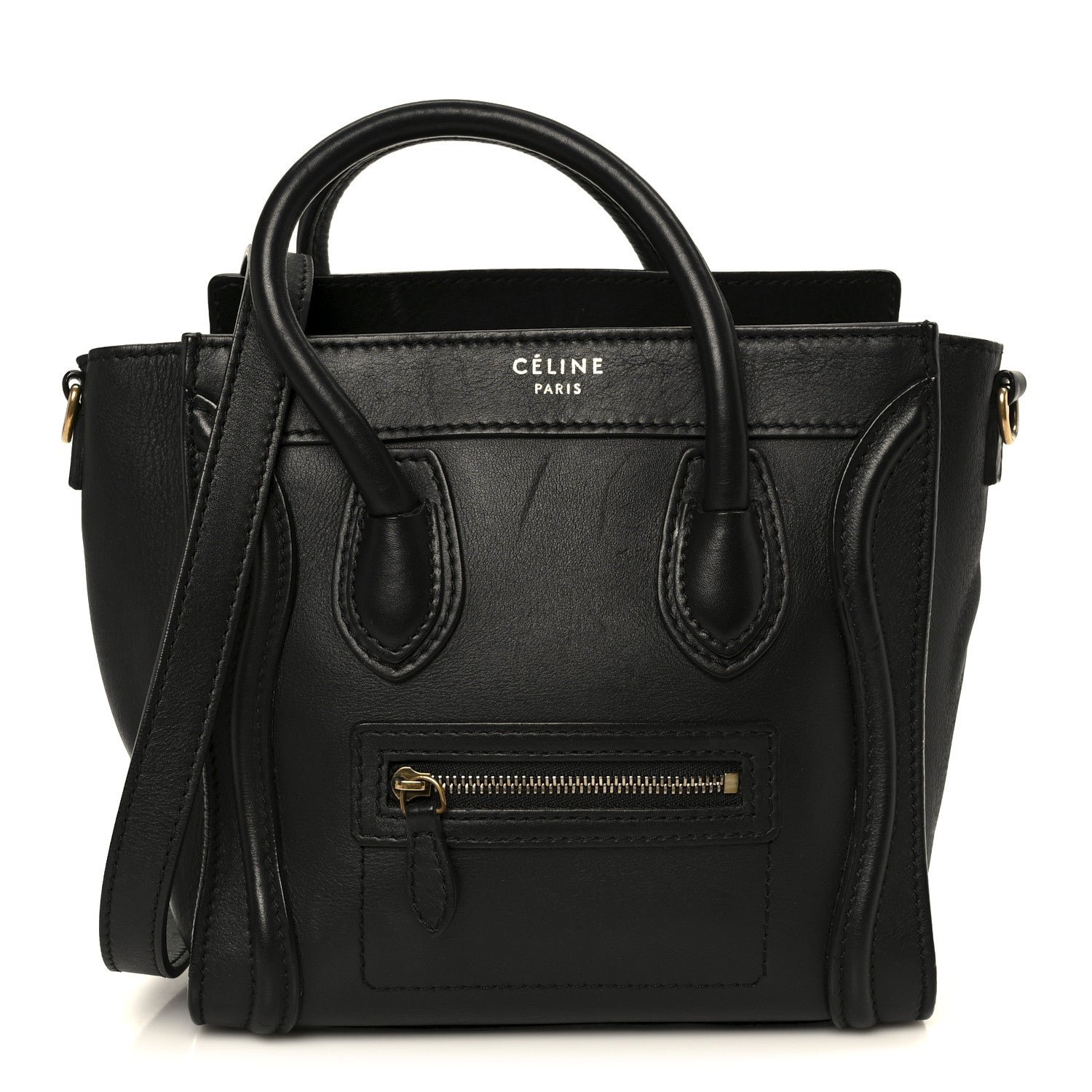 Celine Smooth Calfskin Nano Luggage Black