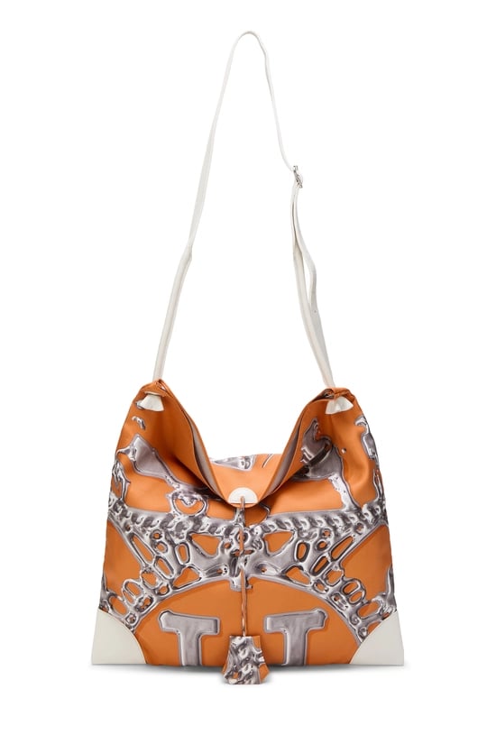 Orange & Multicolor Silk Silky City MM