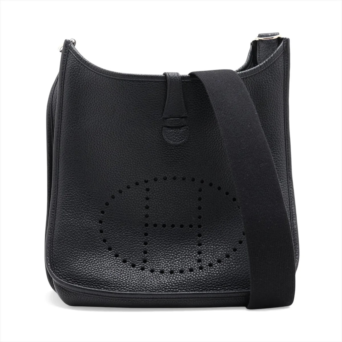 Hermès evelyn 1 29 PM Taurillon Clemence Black Silver Metal Fittings The engravi