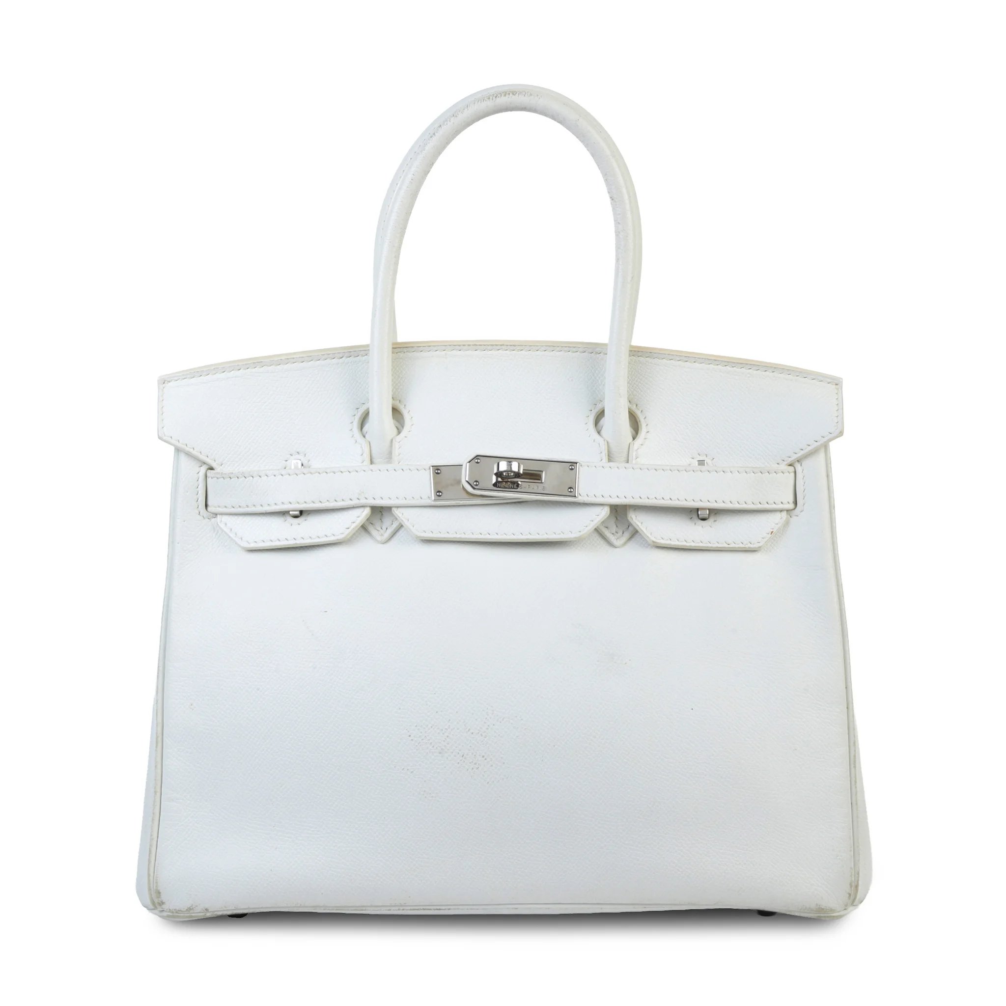 Hermes Birkin 30 White (01) Epsom Palladium hardware Square L (2008)