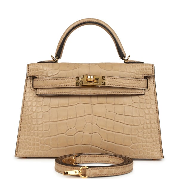 Hermes Hermes Kelly Sellier 20 Chai Matte Alligator Gold Hardware