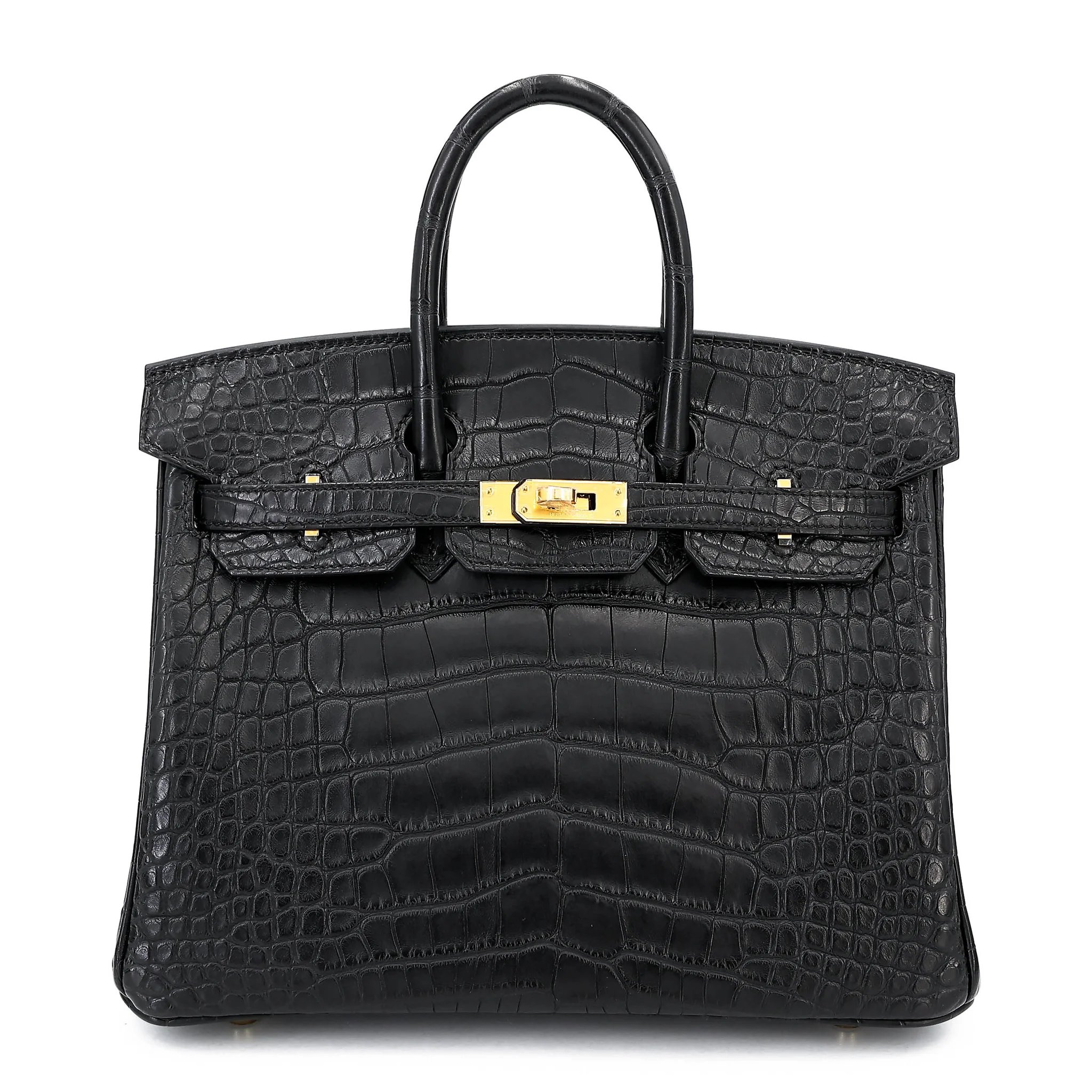 Brand New ( Rank N ) HERMÈS Birkin 25 Noir (89) Matte Alligator Gold hardware G (2026)