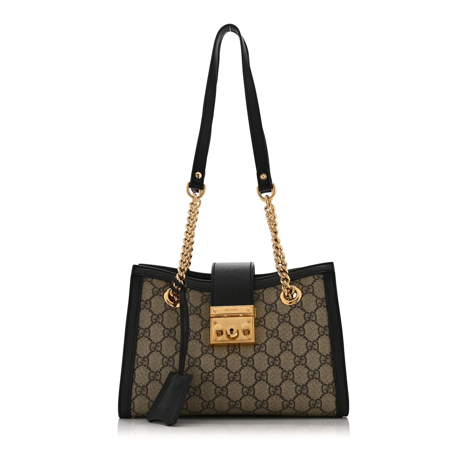 Gucci GG Supreme Monogram Small Padlock Tote Black