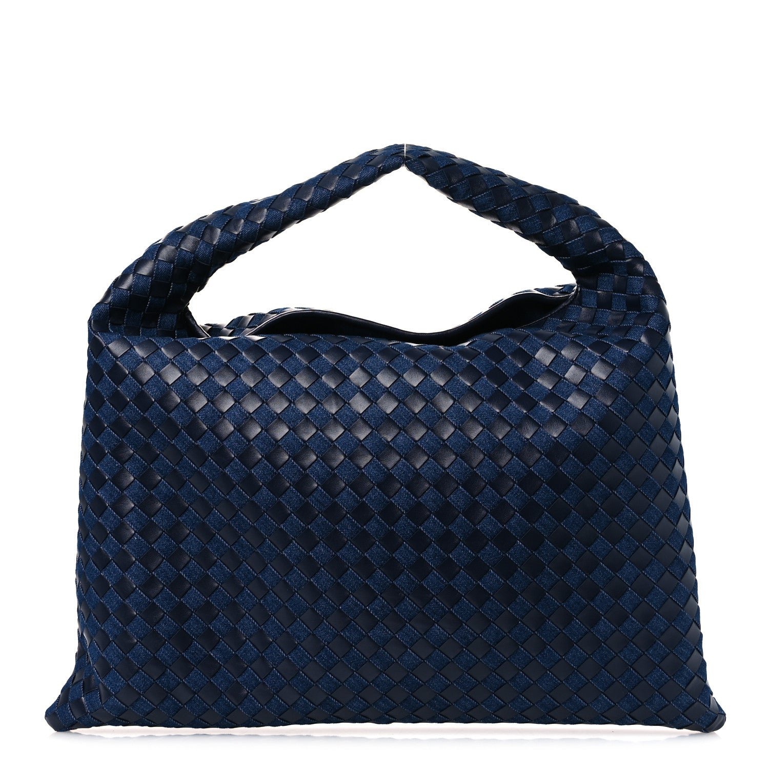 Bottega Veneta Denim Nappa Intrecciato Large Hop Abyss Indigo