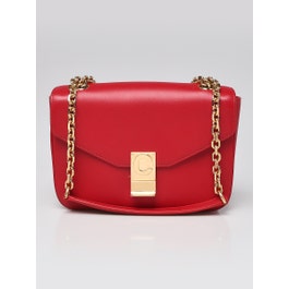 Celine Celine Red Smooth Leather C Flap Bag