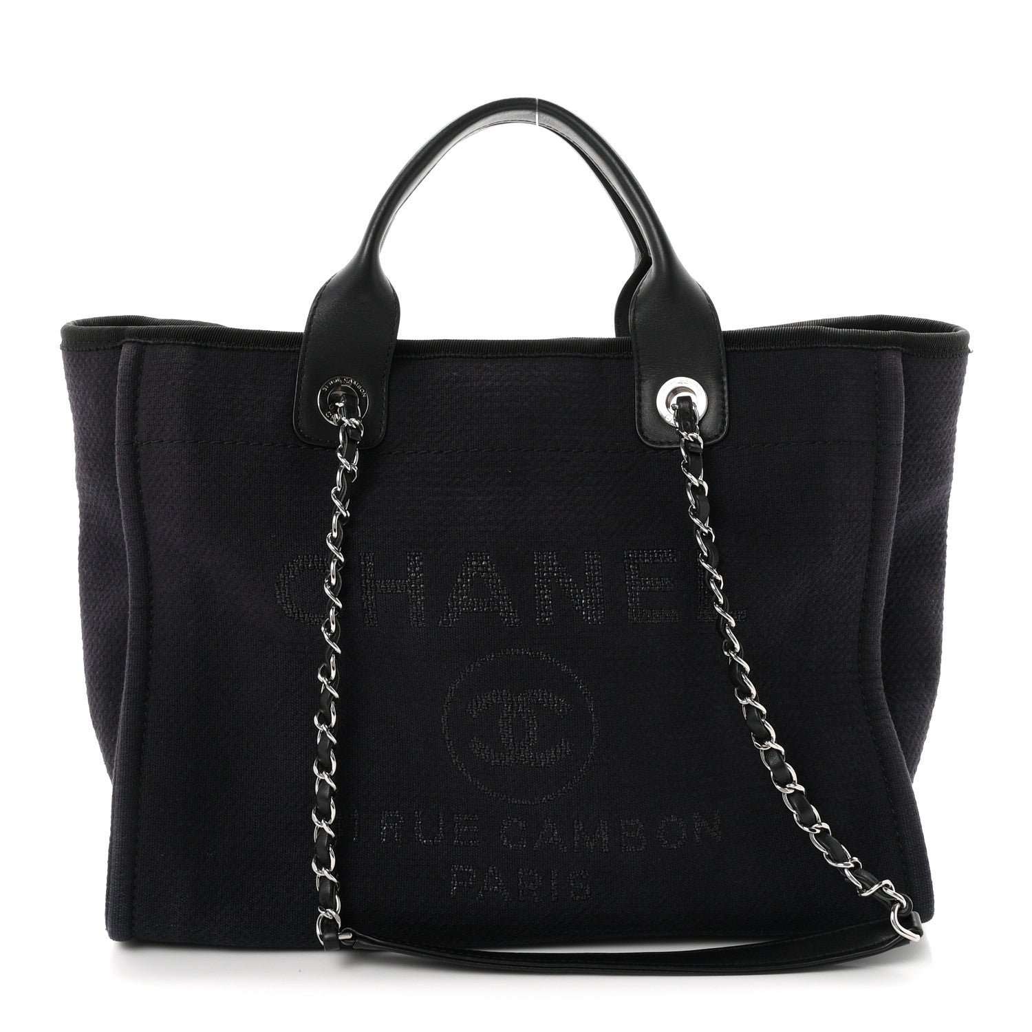 Chanel Mixed Fibers Small Deauville Tote Black